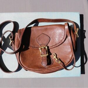 J.W. Hulme Leather Buckle Crossbody Saddle Bag